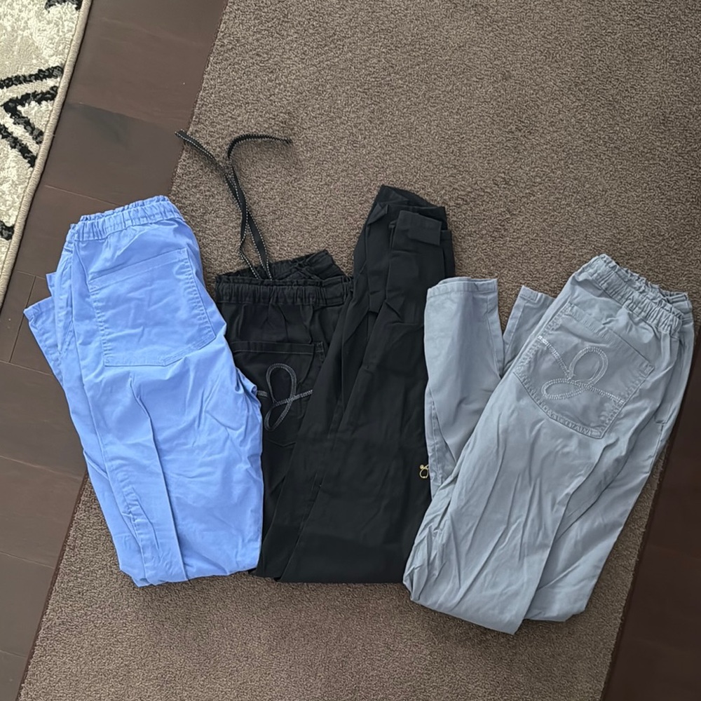 Jaanuu XS skinny scrub pants- Blue, Black, Gray